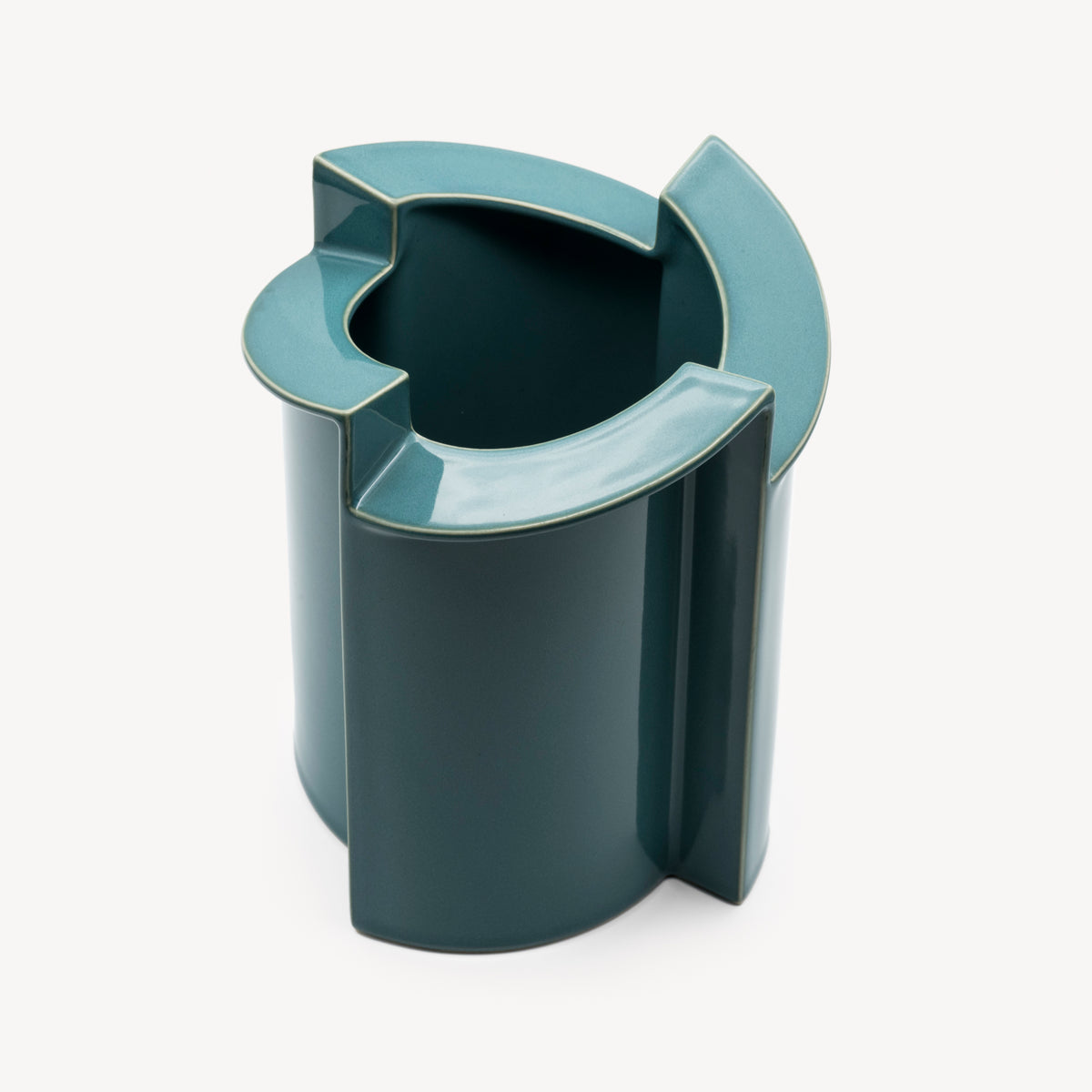 Windmill Turquoise Porcelain Vase Duo – Jan van der Vaart for Rosenthal, 1988