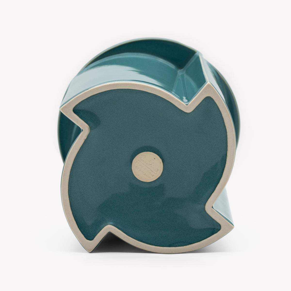 Windmill Turquoise Porcelain Vase Duo – Jan van der Vaart for Rosenthal, 1988