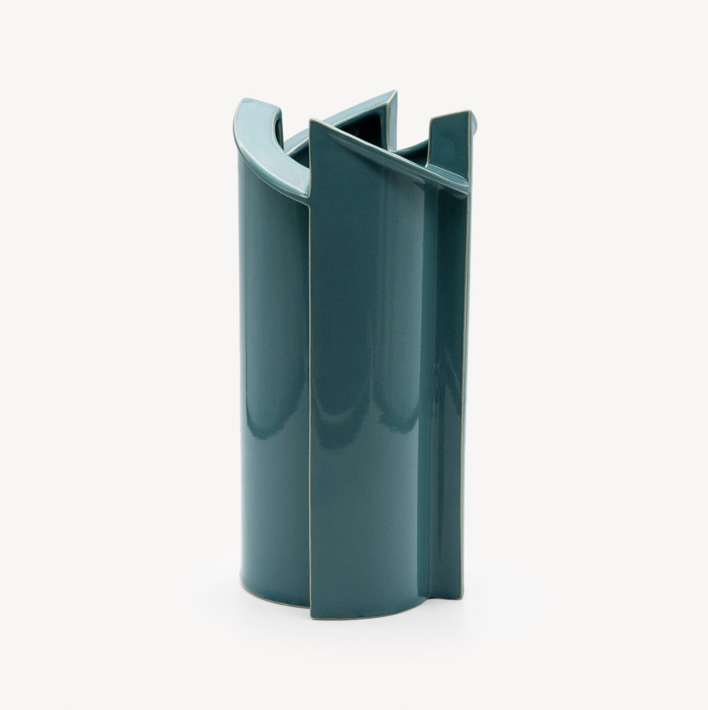 Turquoise Porcelain Vase – Jan van der Vaart for Rosenthal, 1988