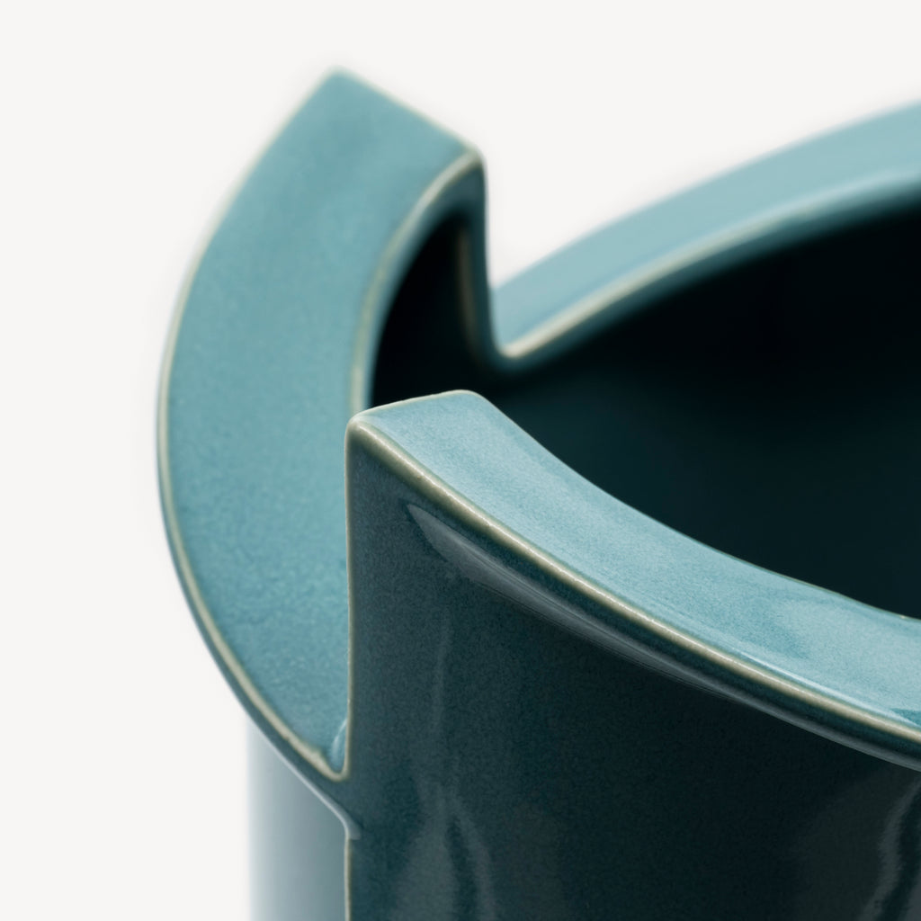 Windmill Turquoise Porcelain Vase Duo – Jan van der Vaart for Rosenthal, 1988