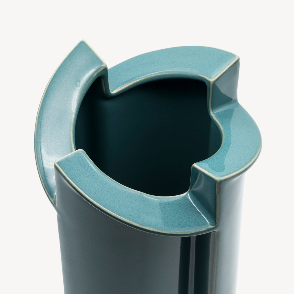 Windmill Turquoise Porcelain Vase Duo – Jan van der Vaart for Rosenthal, 1988
