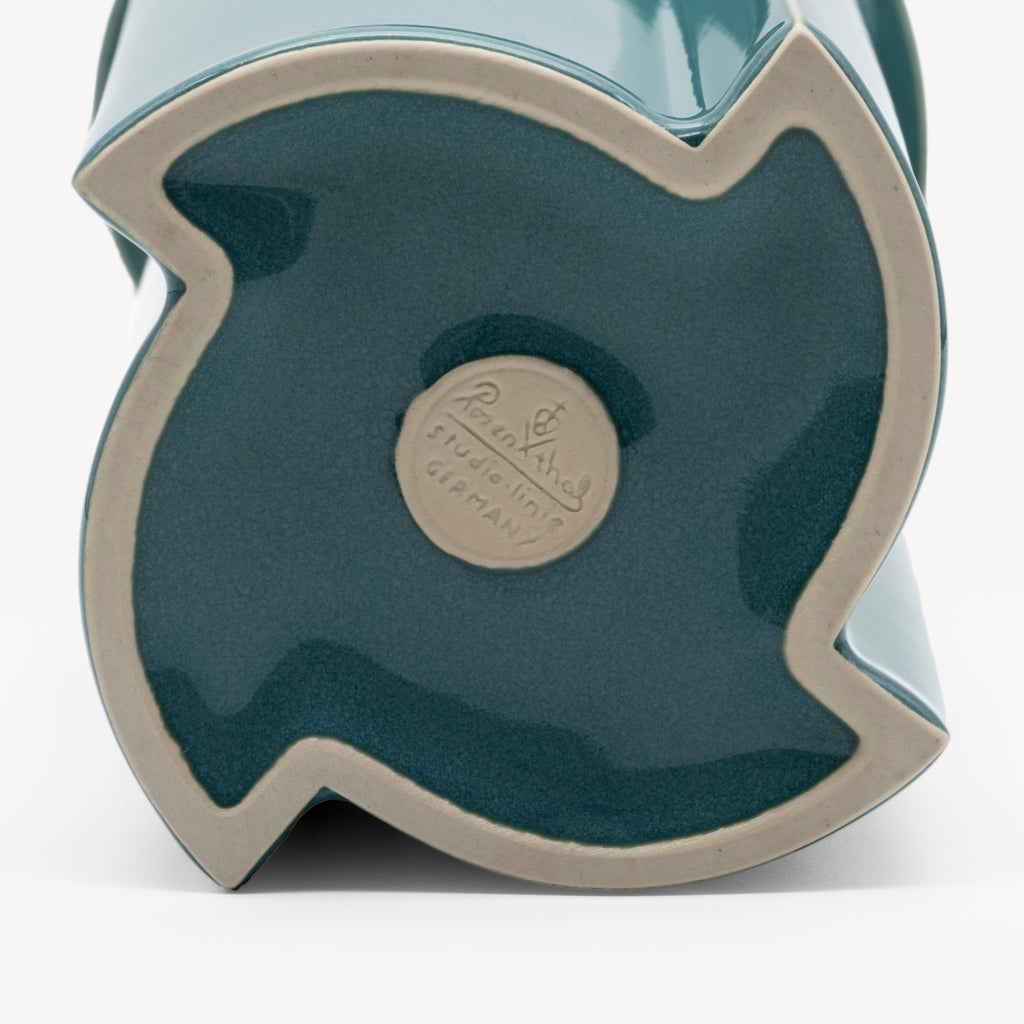 Windmill Turquoise Porcelain Vase Duo – Jan van der Vaart for Rosenthal, 1988