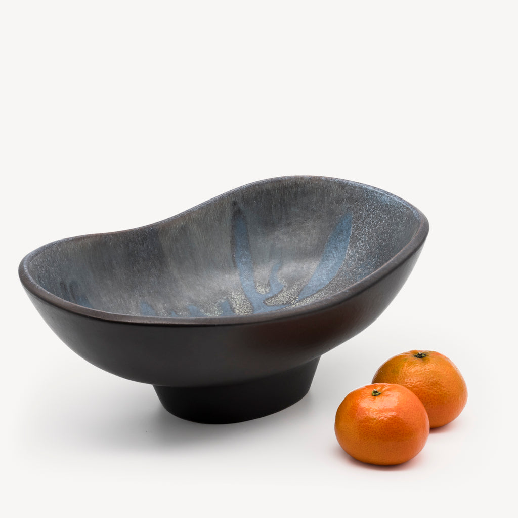 Footed Ceramic Fruit Bowl – Fridegart Glatzle for Karlsruher Majolika, Germany