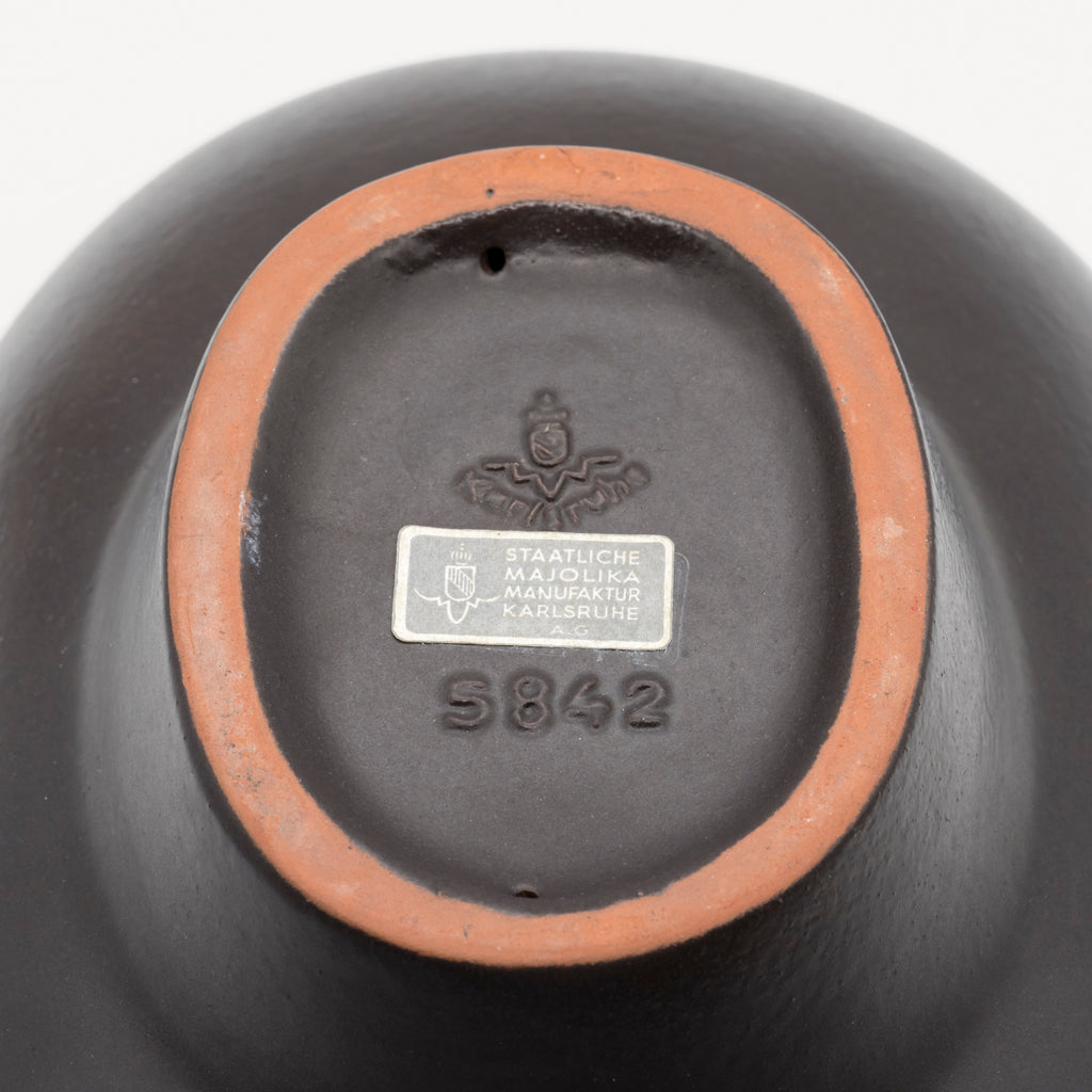 Footed Ceramic Fruit Bowl – Fridegart Glatzle for Karlsruher Majolika, Germany