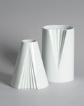 Plissée Porcelain Vase Duo – Ambrogio Pozzi for Rosenthal, 1985