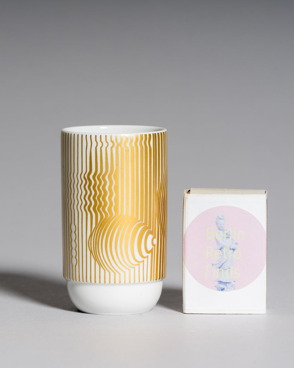 Gold Porcelain Mini Vase – Victor Vasarely for Rosenthal, 1988