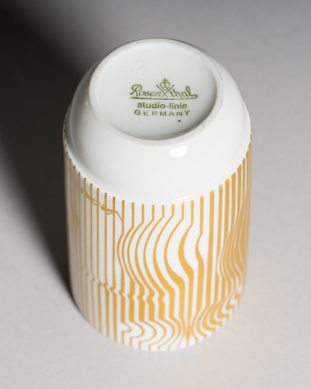 Gold Porcelain Mini Vase – Victor Vasarely for Rosenthal, 1988