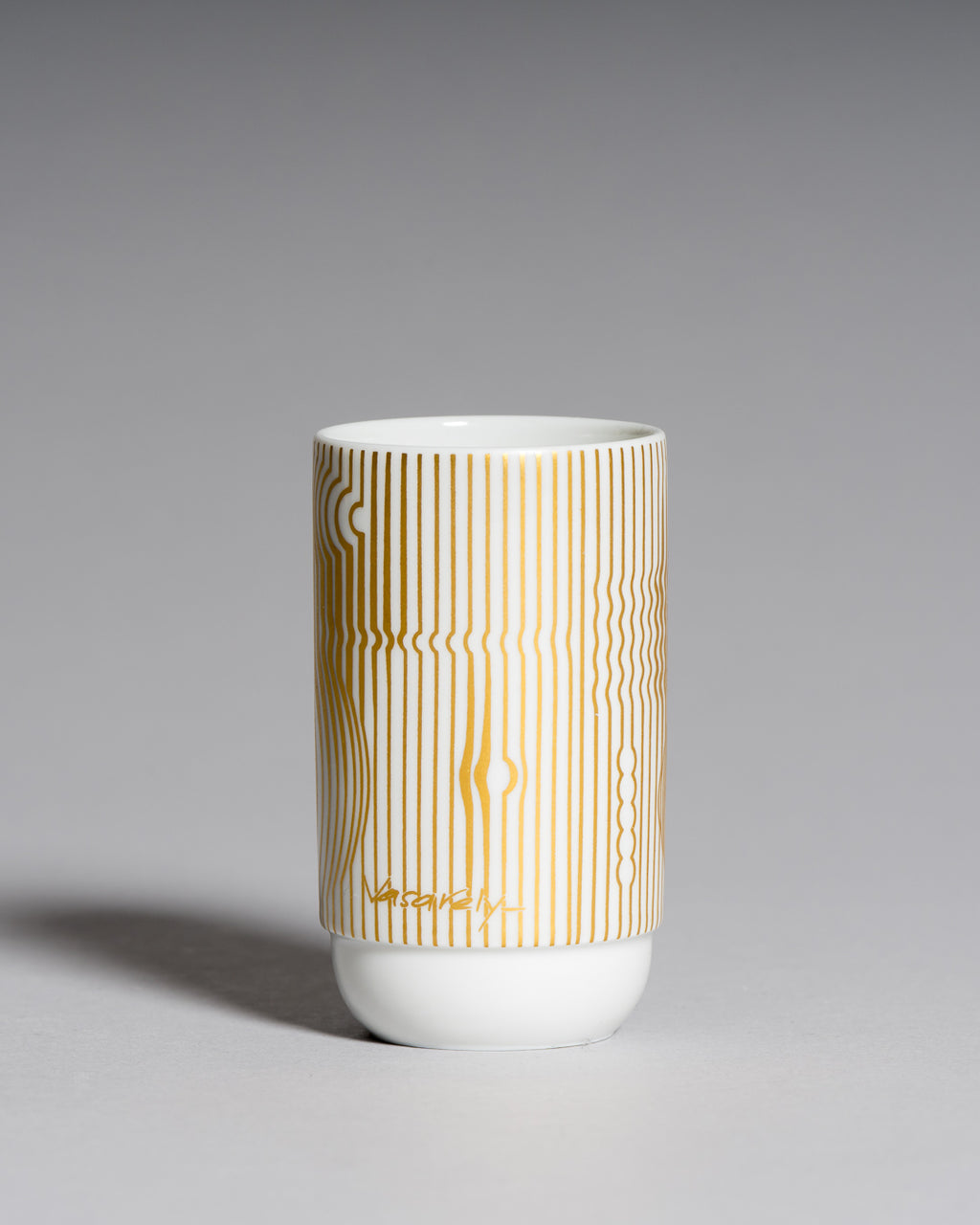 Gold Porcelain Mini Vase – Victor Vasarely for Rosenthal, 1988