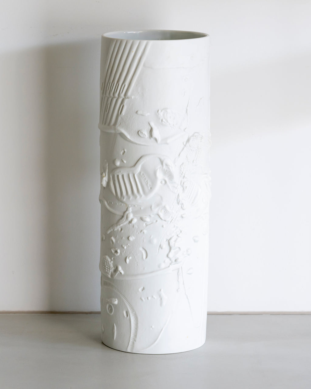 White Bisque Porcelain Floor Vase - Werner Schreib for Rosenthal, 1960s