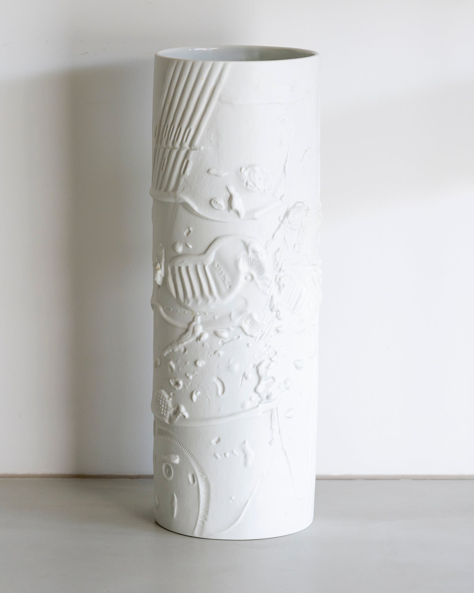 White Bisque Porcelain Floor Vase - Werner Schreib for Rosenthal, 1960s
