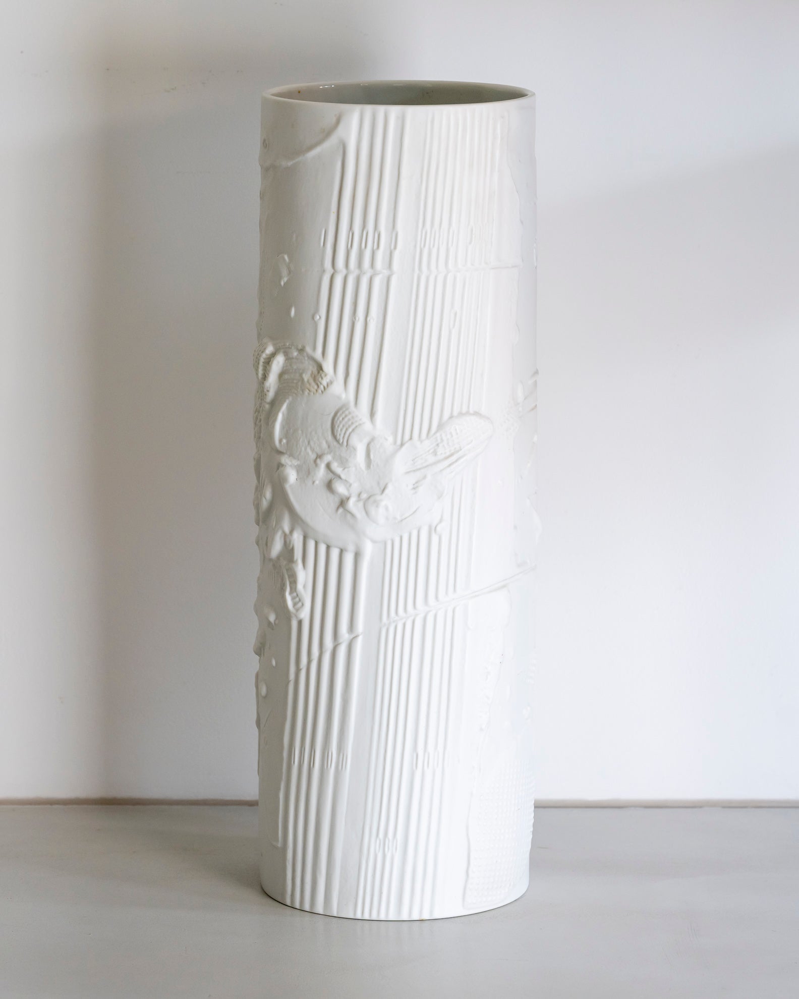 White Bisque Porcelain Floor Vase - Werner Schreib for Rosenthal, 1960s