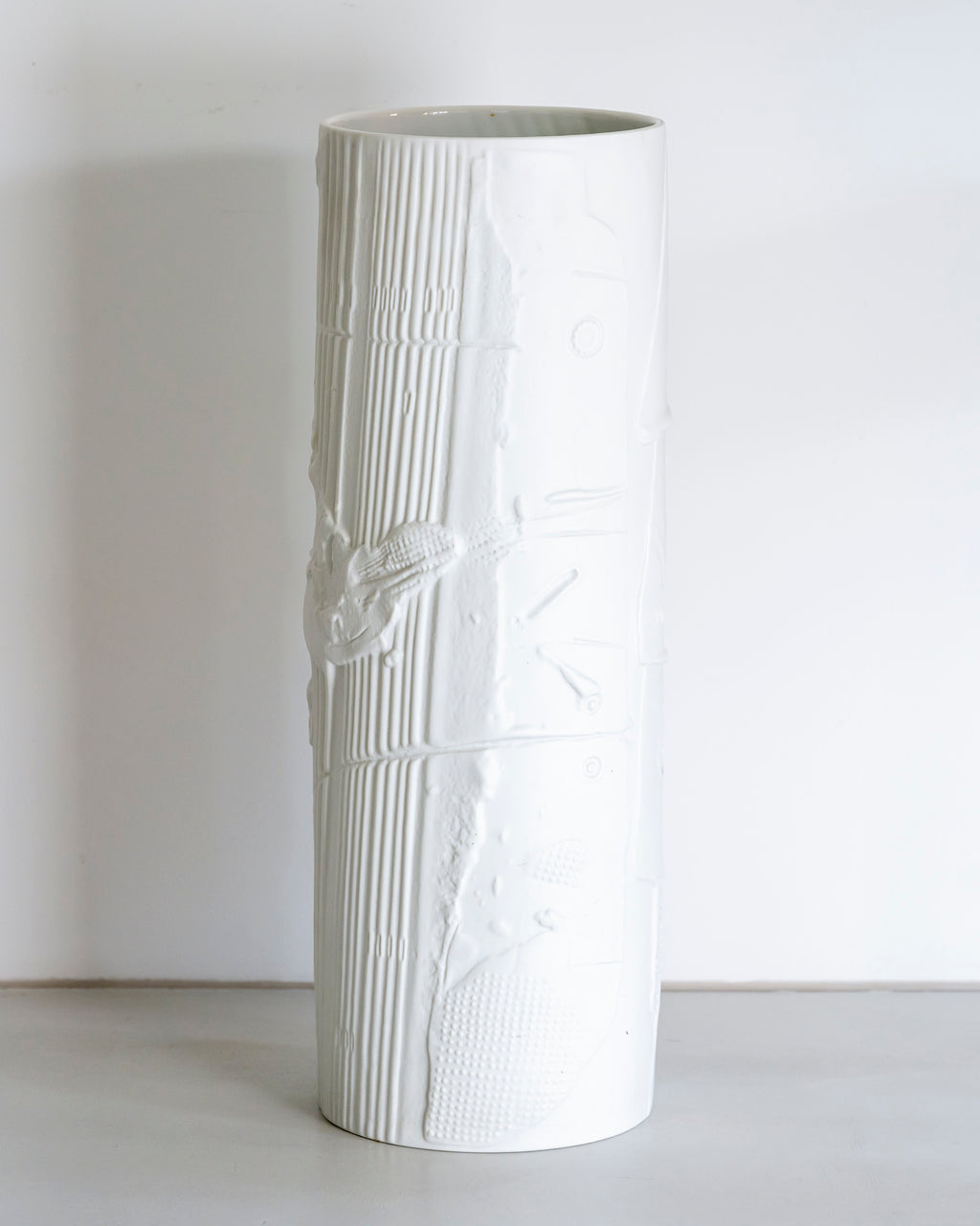 White Bisque Porcelain Floor Vase - Werner Schreib for Rosenthal, 1960s