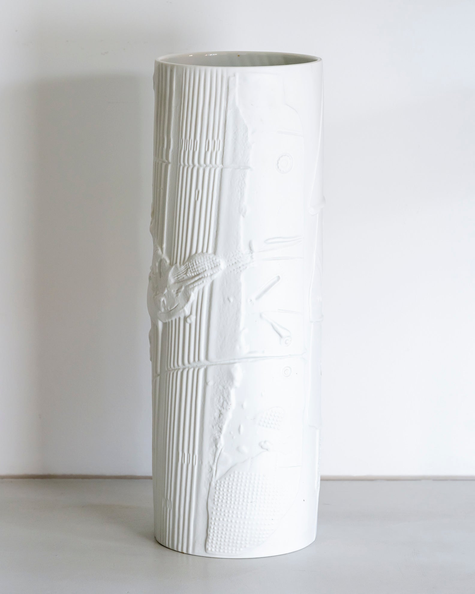 White Bisque Porcelain Floor Vase - Werner Schreib for Rosenthal, 1960s