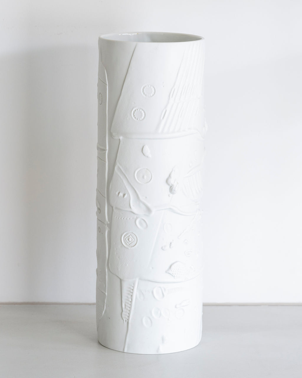 White Bisque Porcelain Floor Vase - Werner Schreib for Rosenthal, 1960s