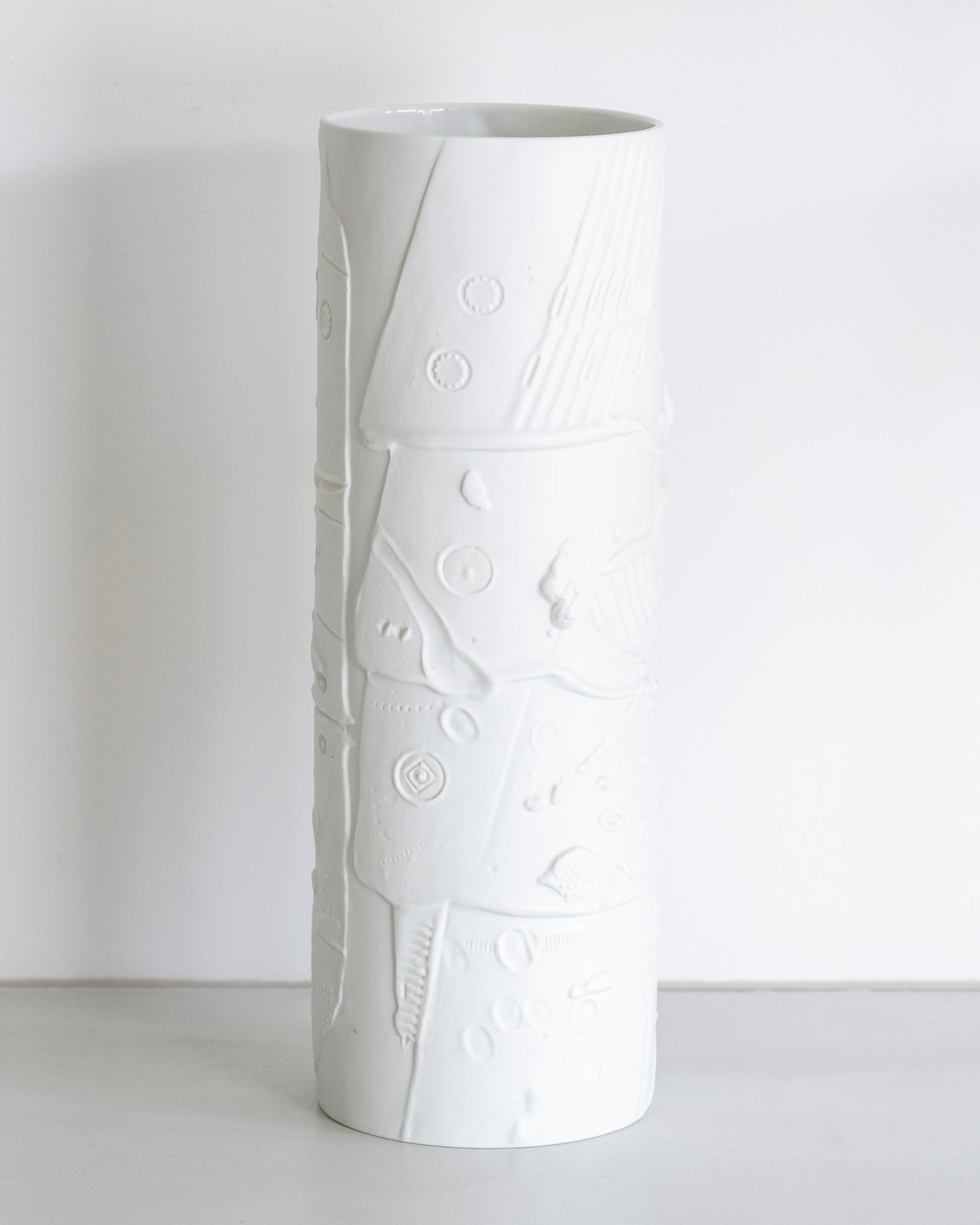 White Bisque Porcelain Floor Vase - Werner Schreib for Rosenthal, 1960s