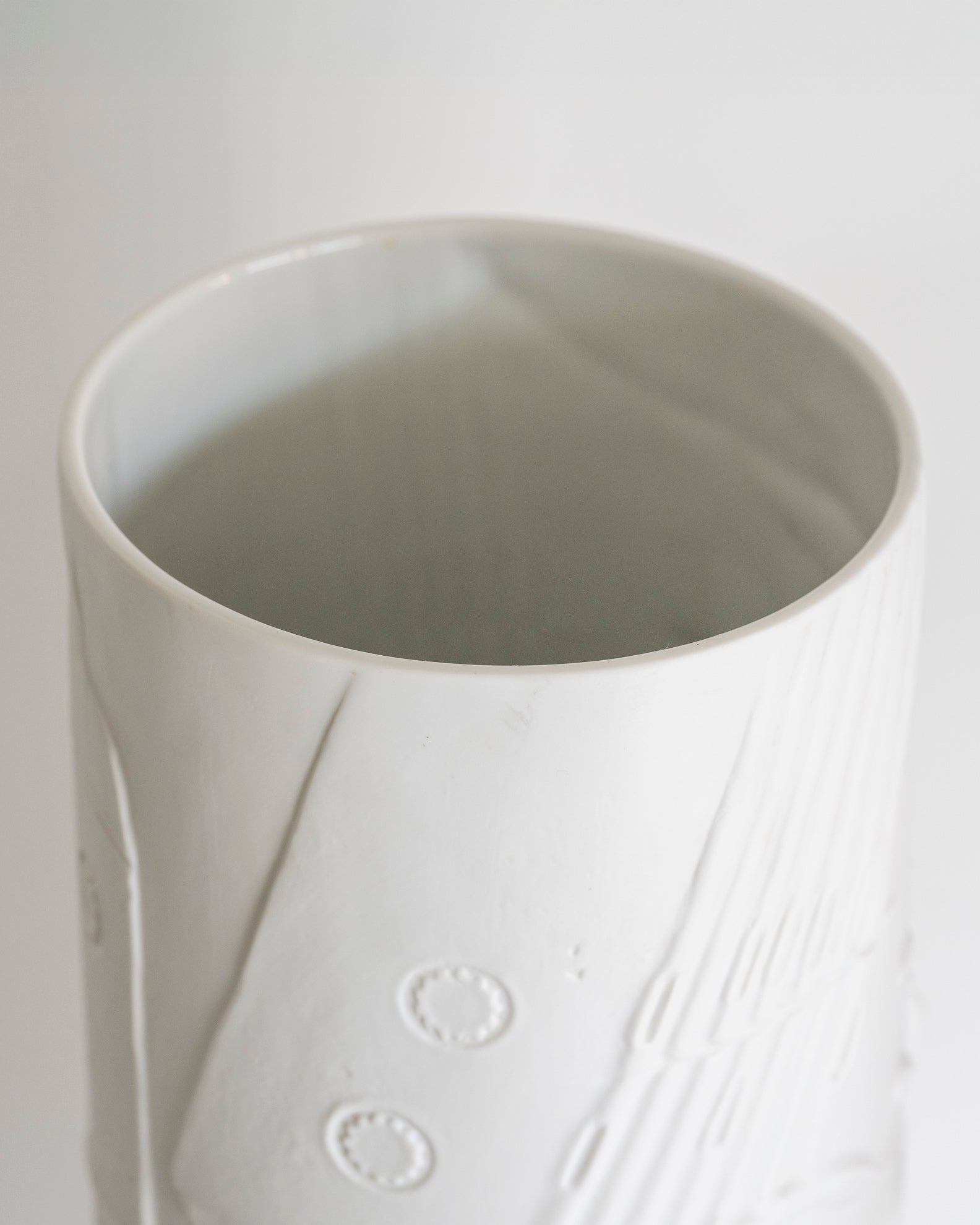 White Bisque Porcelain Floor Vase - Werner Schreib for Rosenthal, 1960s