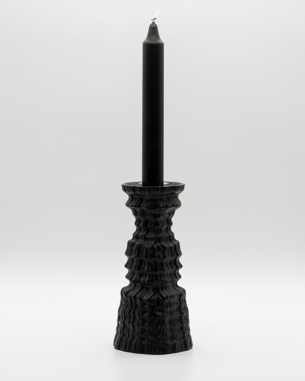 Cascade Porcelaine Noire Candleholder Duo – Martin Freyer for Rosenthal, 1970s