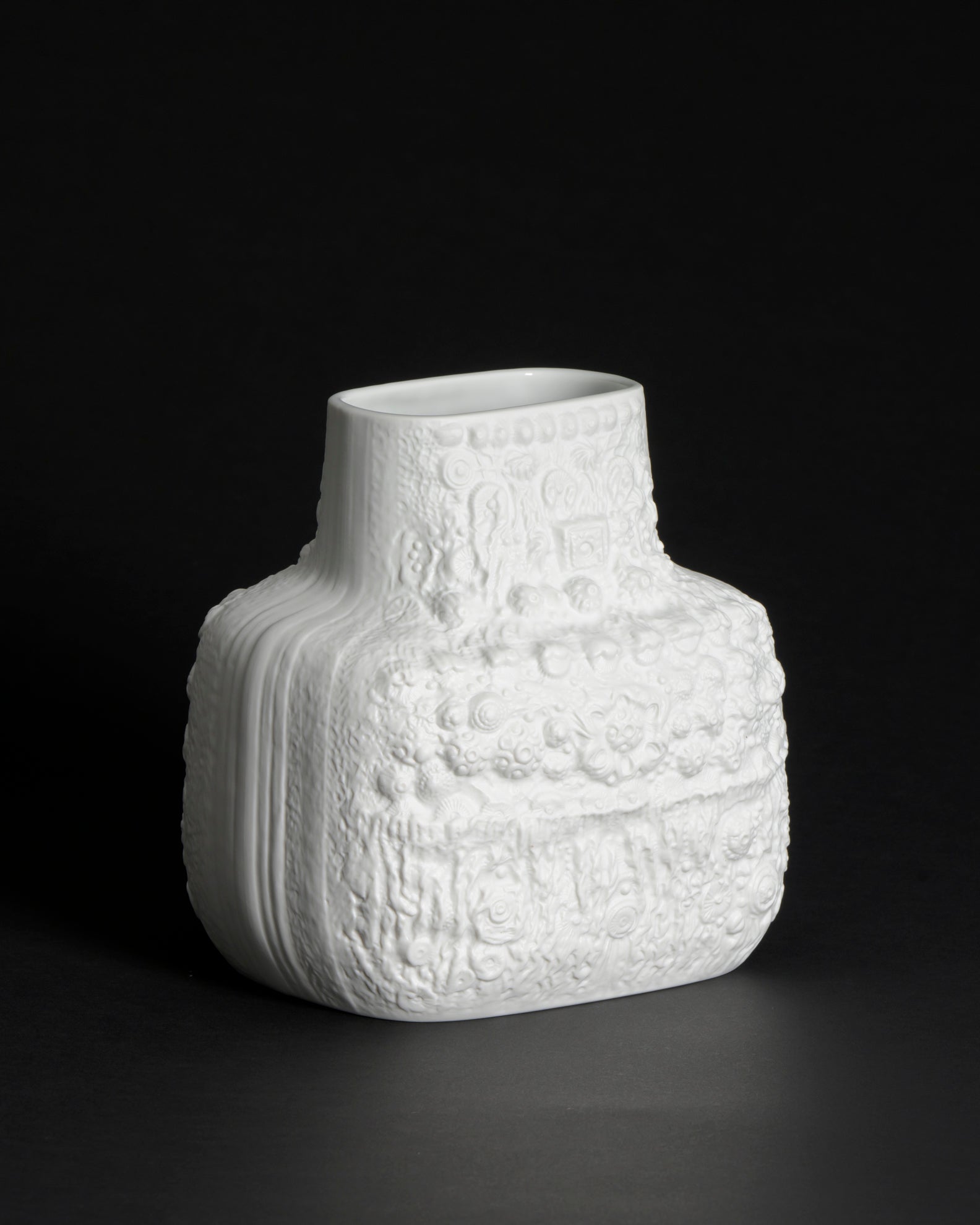 AZU Bisque Porcelain Relief Vase – Martin Freyer for Rosenthal, 1970s