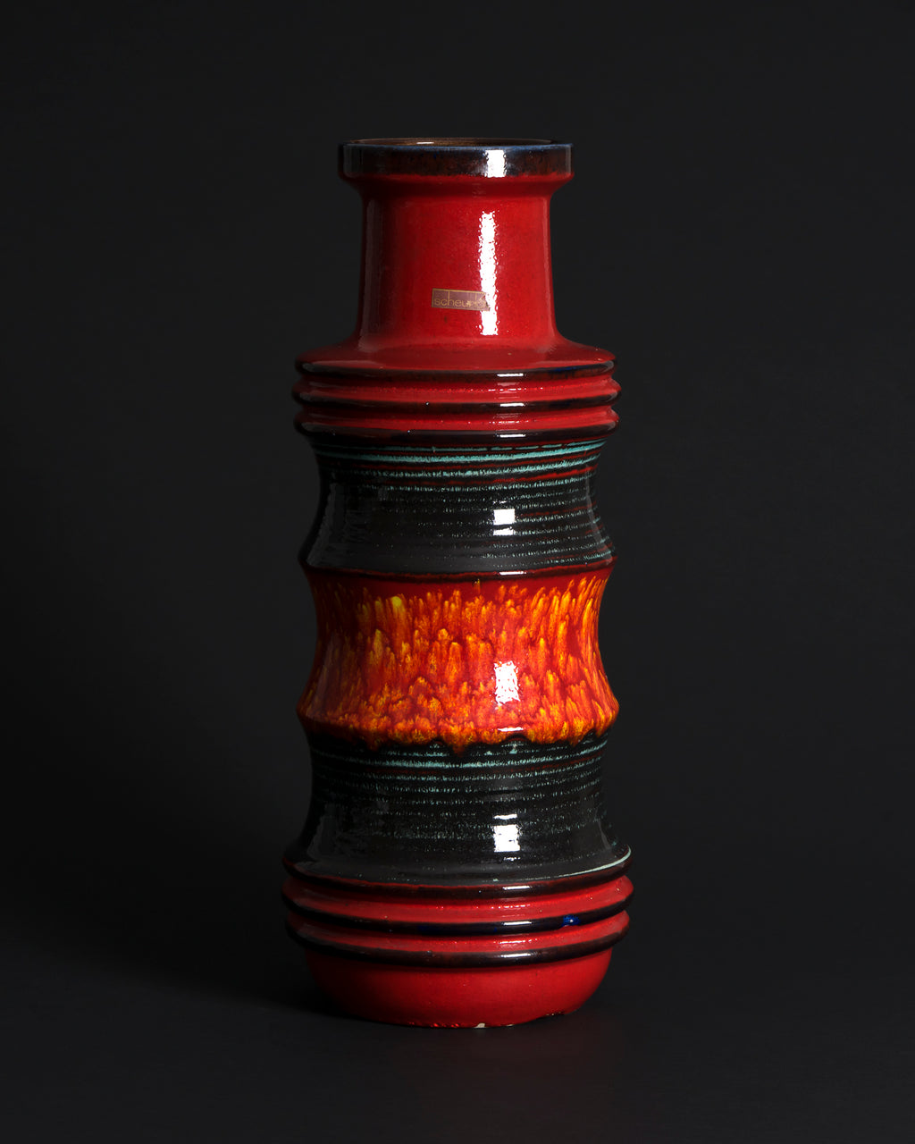 Floor Vase “Pagoda” – Scheurich Keramik, 1970s