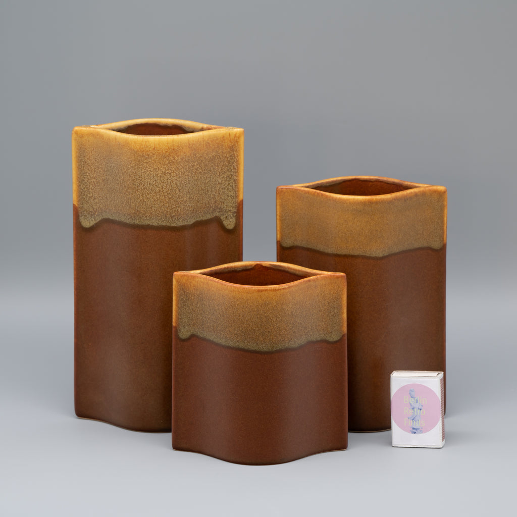 Pillowcase Ceramic Vase Trio – Karl & Ursula Scheid for Rosenthal, 1980s