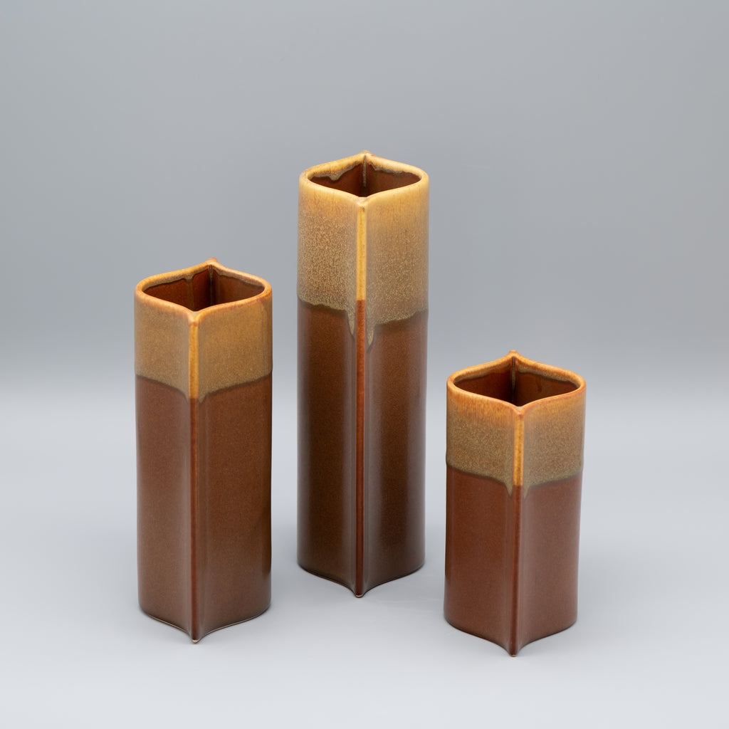 Pillowcase Ceramic Vase Trio – Karl & Ursula Scheid for Rosenthal, 1980s