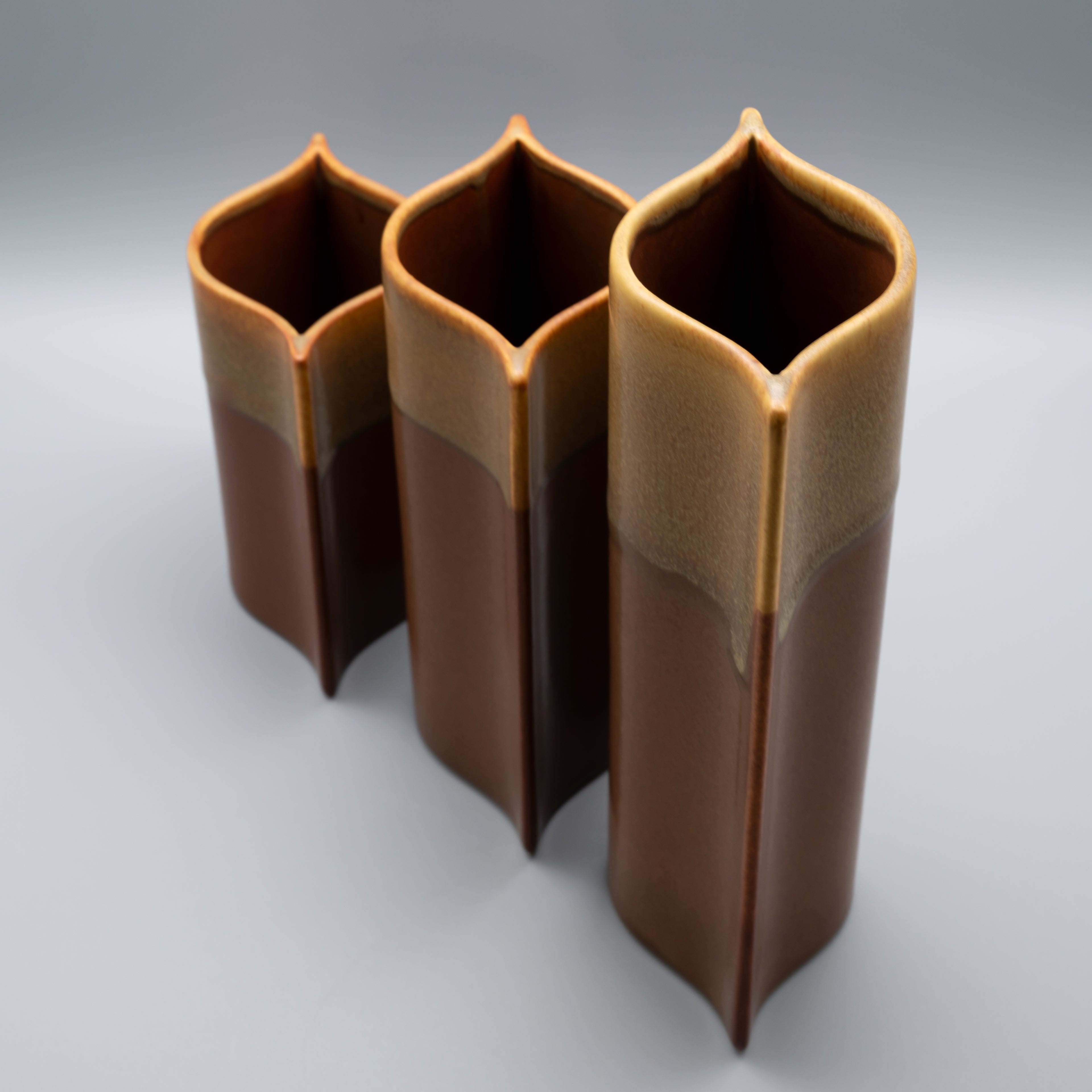 Pillowcase Ceramic Vase Trio – Karl & Ursula Scheid for Rosenthal, 1980s