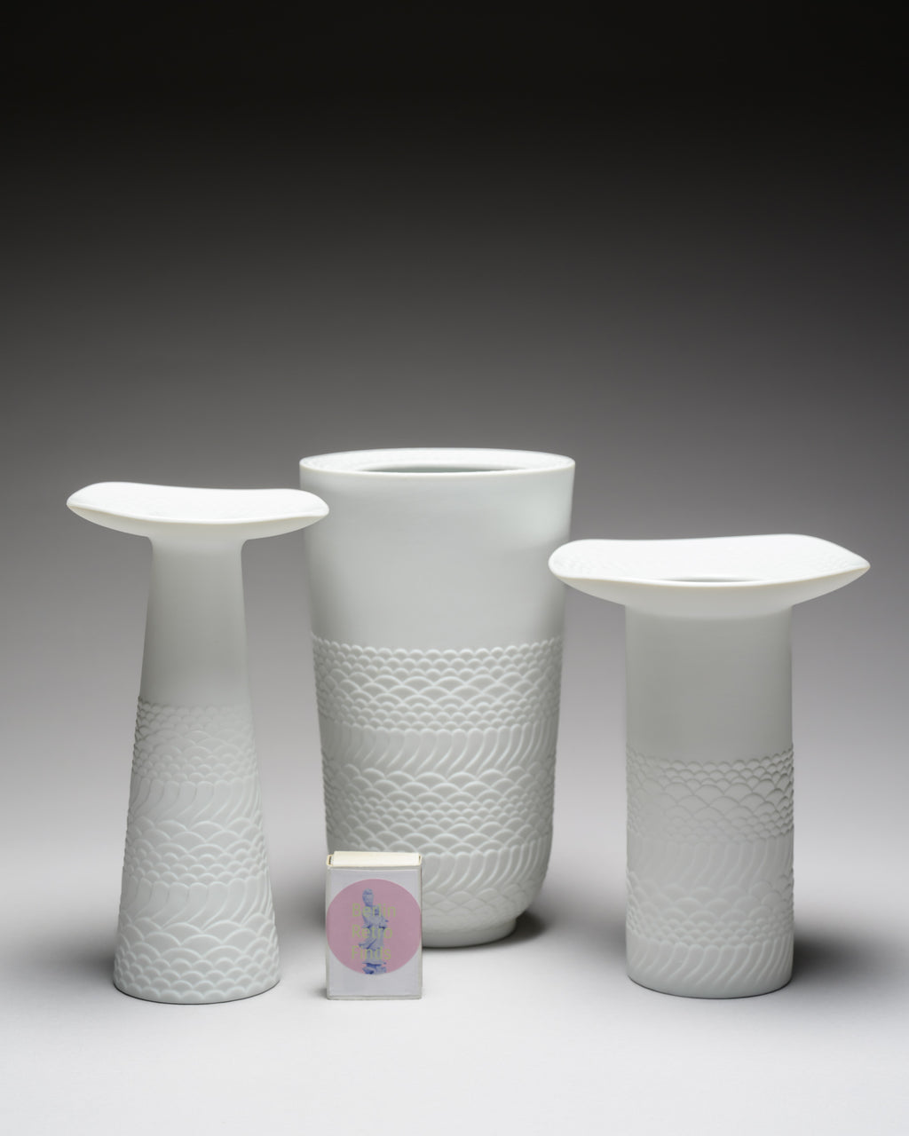 Relief Porcelain Vase Trio - Manfred Frey for AK Kaiser, 1970s