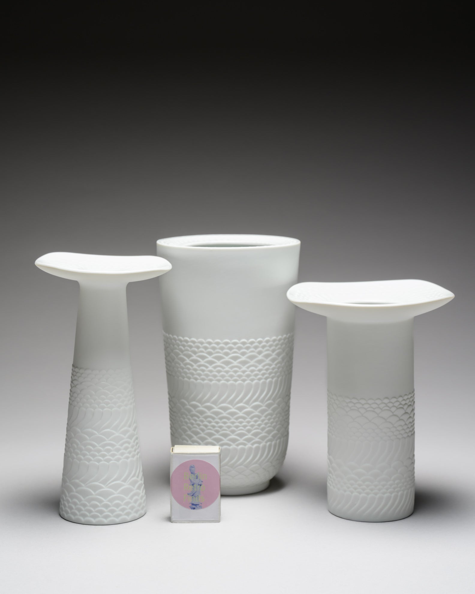 Relief Porcelain Vase Trio - Manfred Frey for AK Kaiser, 1970s