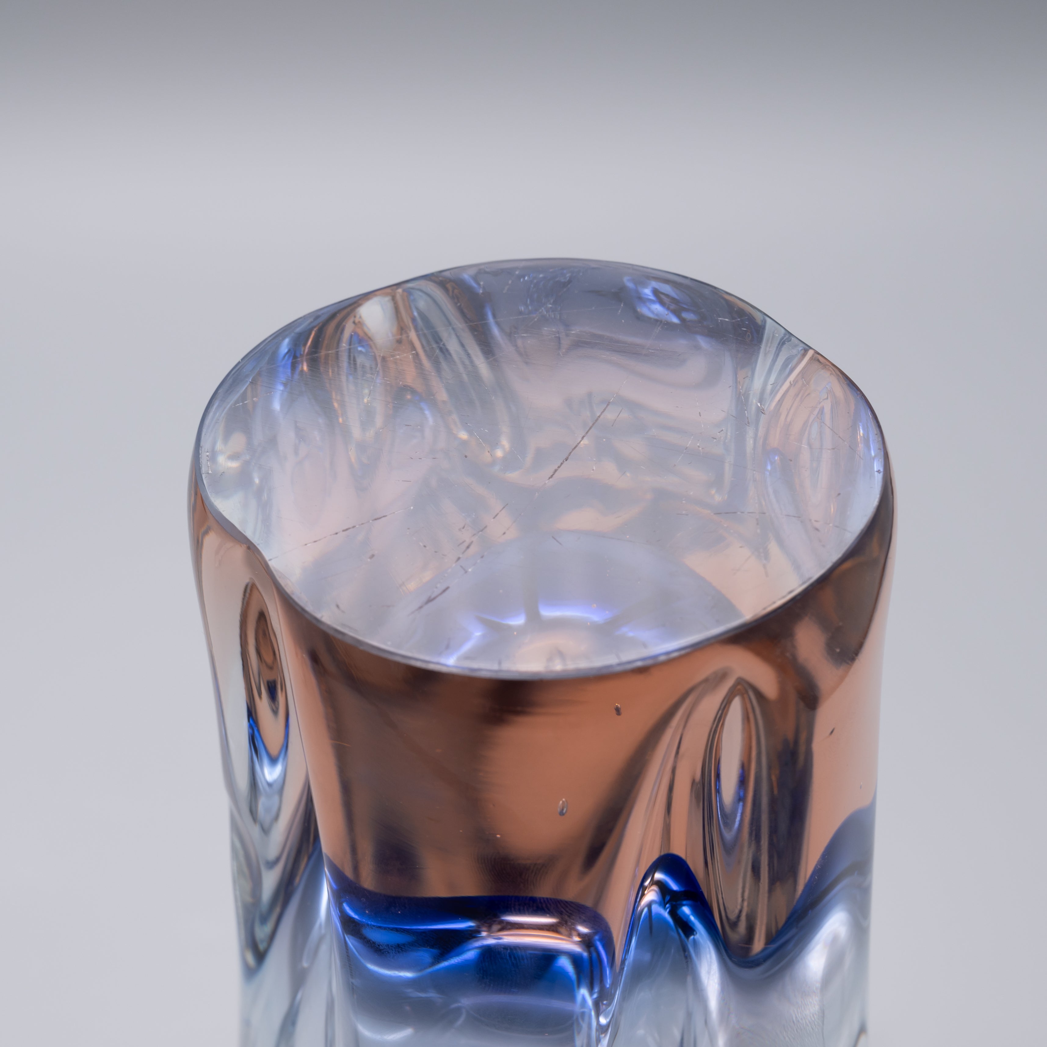 Blue and Pink Glass Duo – Josef Hospodka for Chřibská / Borské Sklo, 1960s