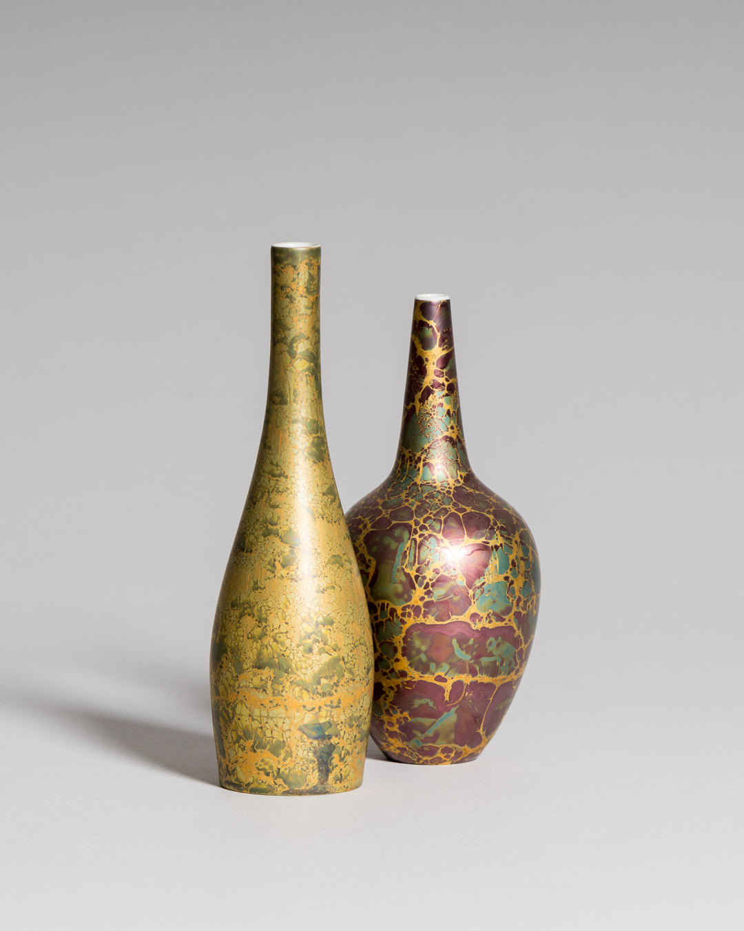 Goldfeuer Vase Duo – Helmut Drexler for Rosenthal, 1970s–1980s