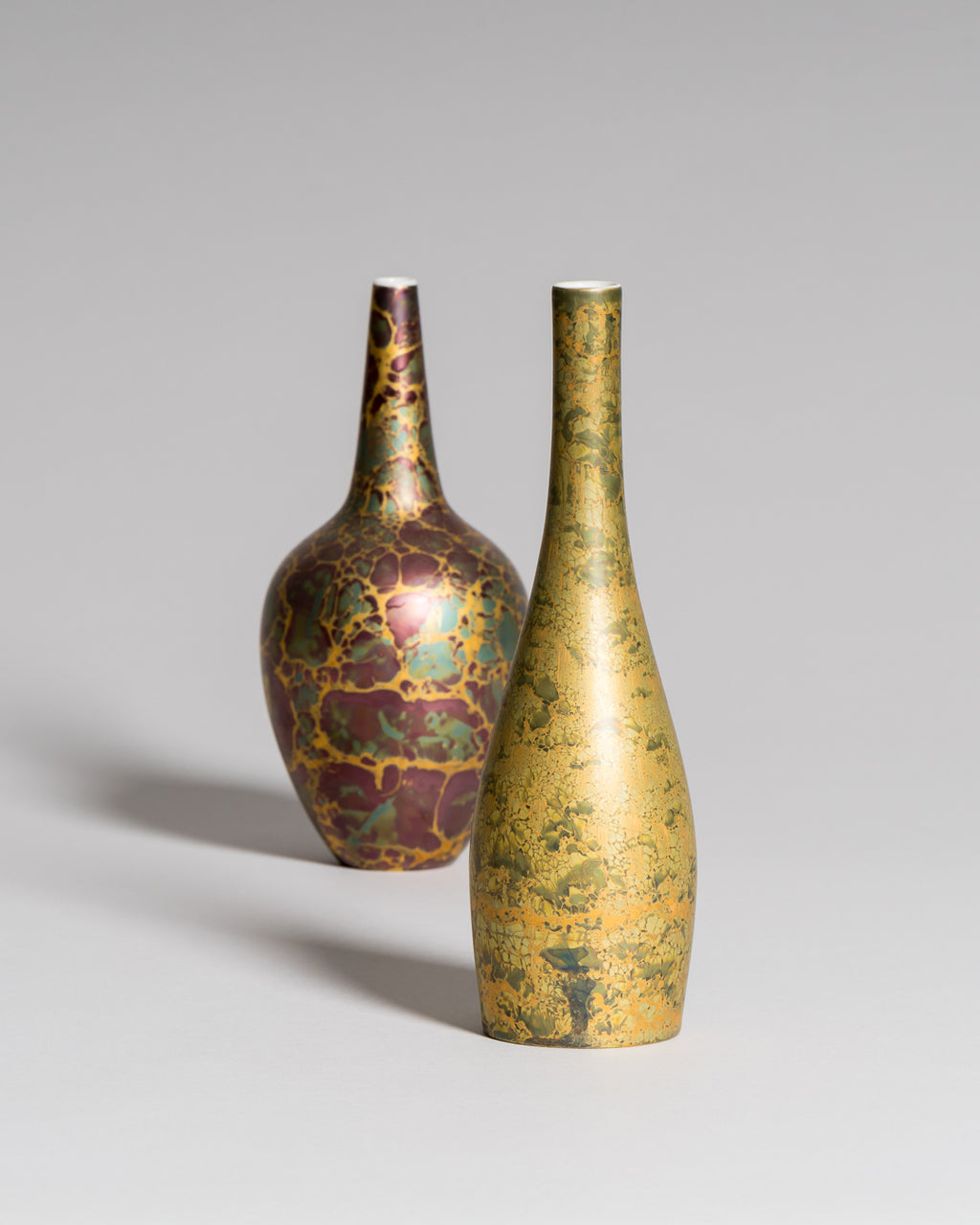 Goldfeuer Vase Duo – Helmut Drexler for Rosenthal, 1970s–1980s