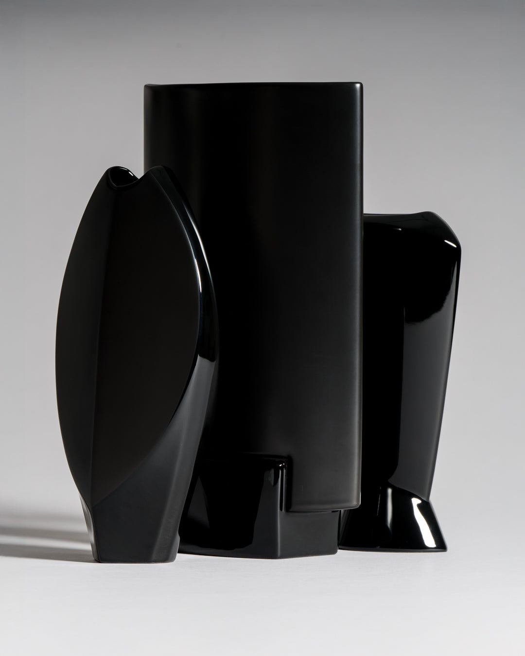 Porcelaine Noire Trio – Josep Llusca, Michael Boehm & Else Fischer-Treyden for Rosenthal Studio Line, 1980s–1990s