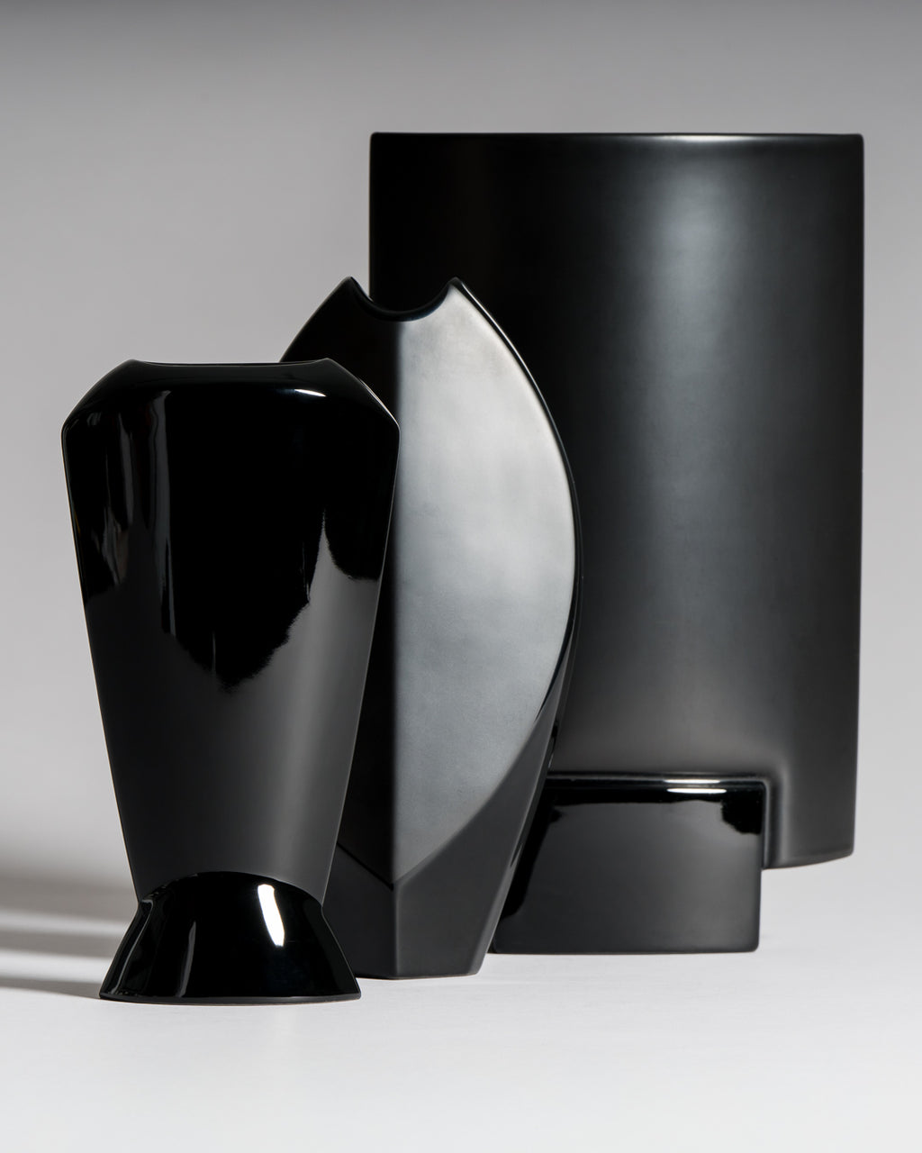 Porcelaine Noire Trio – Josep Llusca, Michael Boehm & Else Fischer-Treyden for Rosenthal Studio Line, 1980s–1990s