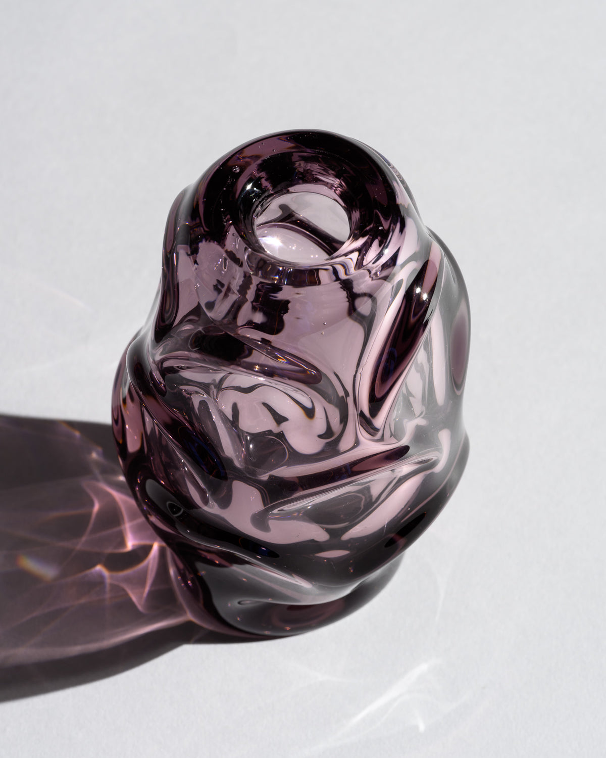 Lilac & Blue Art Glass Vase Duo – Jan Beranek for Skrdlovice, 1950s–1960s