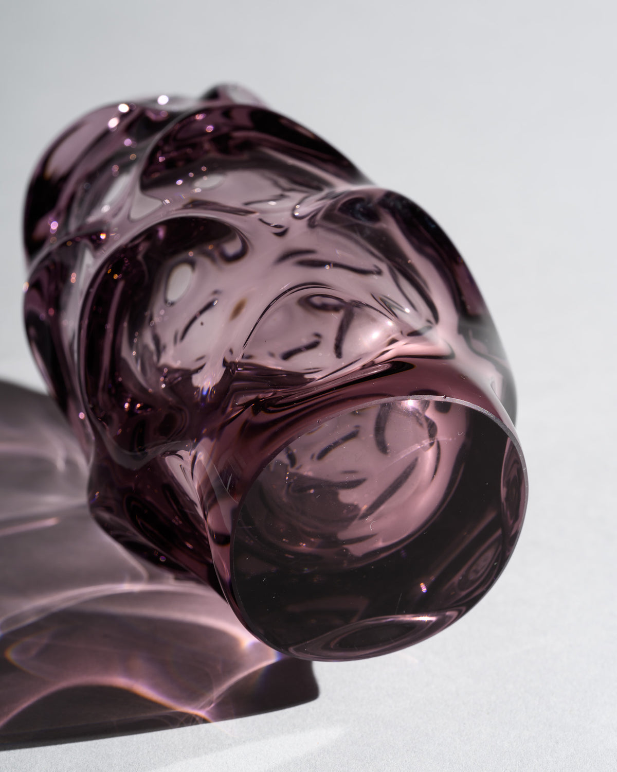 Lilac & Blue Art Glass Vase Duo – Jan Beranek for Skrdlovice, 1950s–1960s