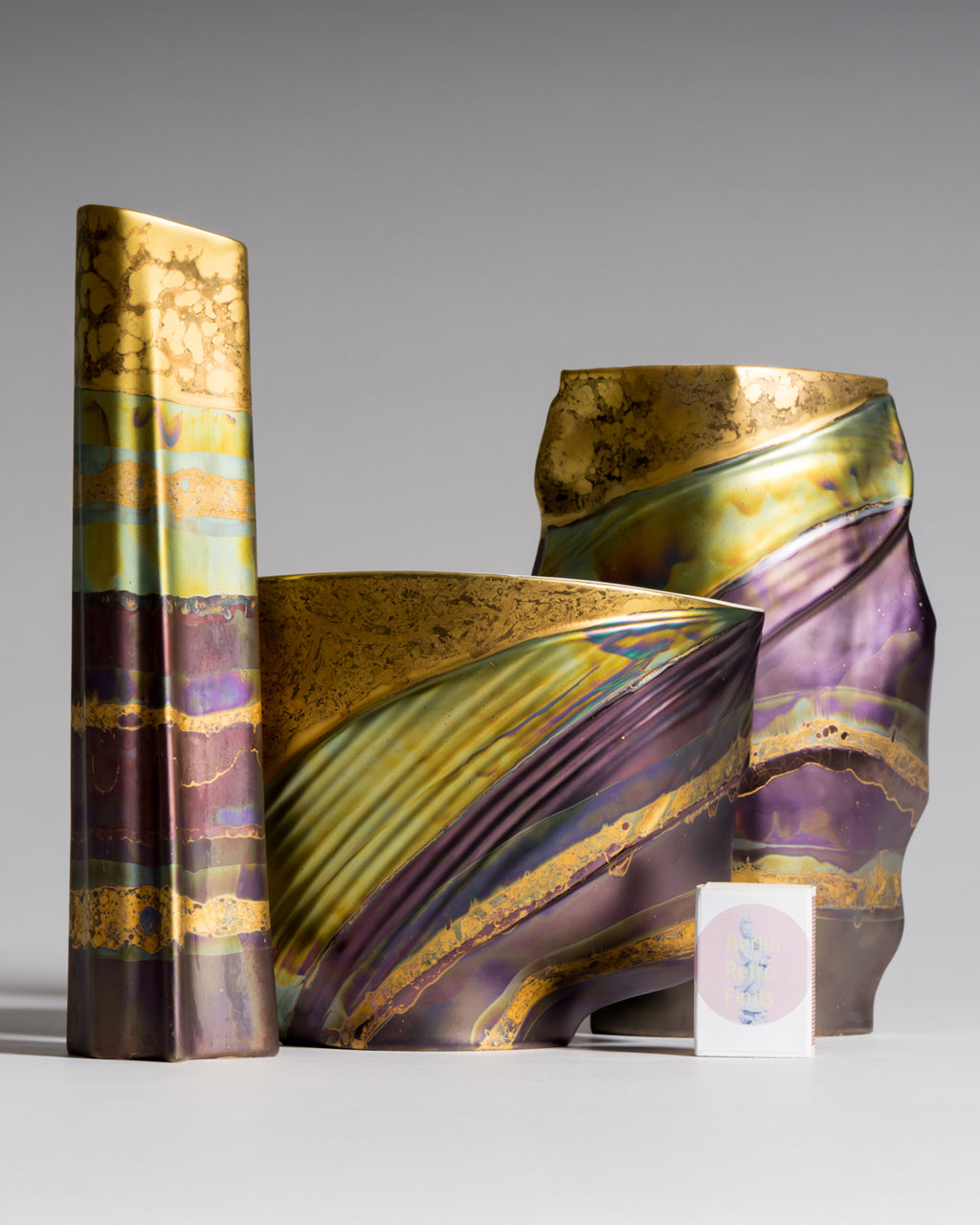 Porcelain Vase Trio “Eosin” – Johan van Loon & Helmut Drexler for Rosenthal, 1980s