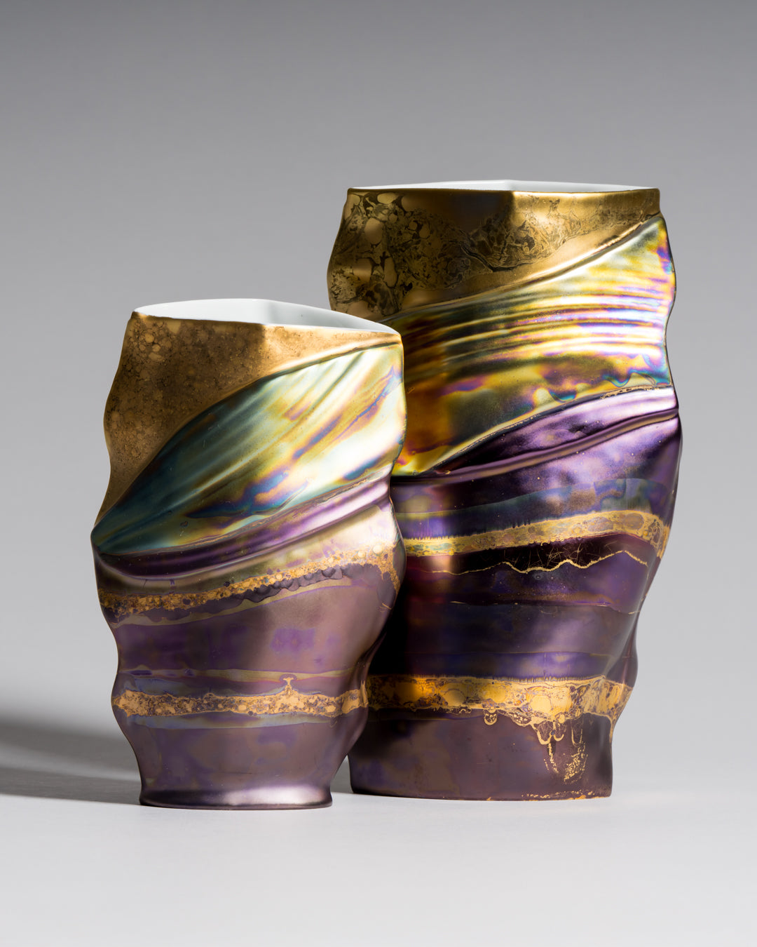 Eosin Porcelain Vase Duo – Johan van Loon & Helmut Drexler for Rosenthal, 1990s