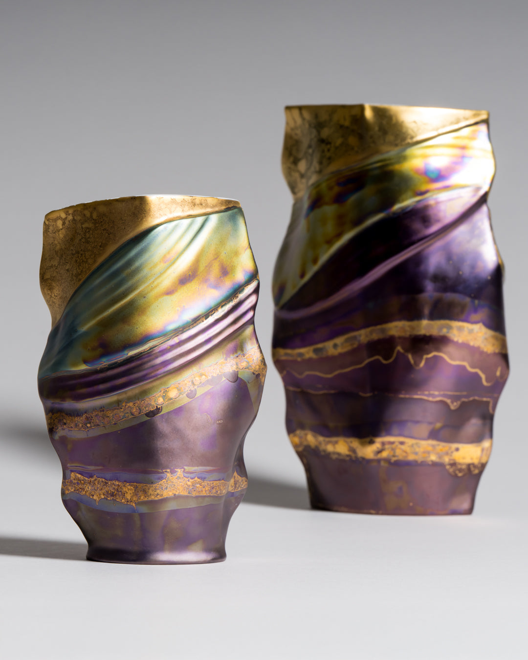 Eosin Porcelain Vase Duo – Johan van Loon & Helmut Drexler for Rosenthal, 1990s