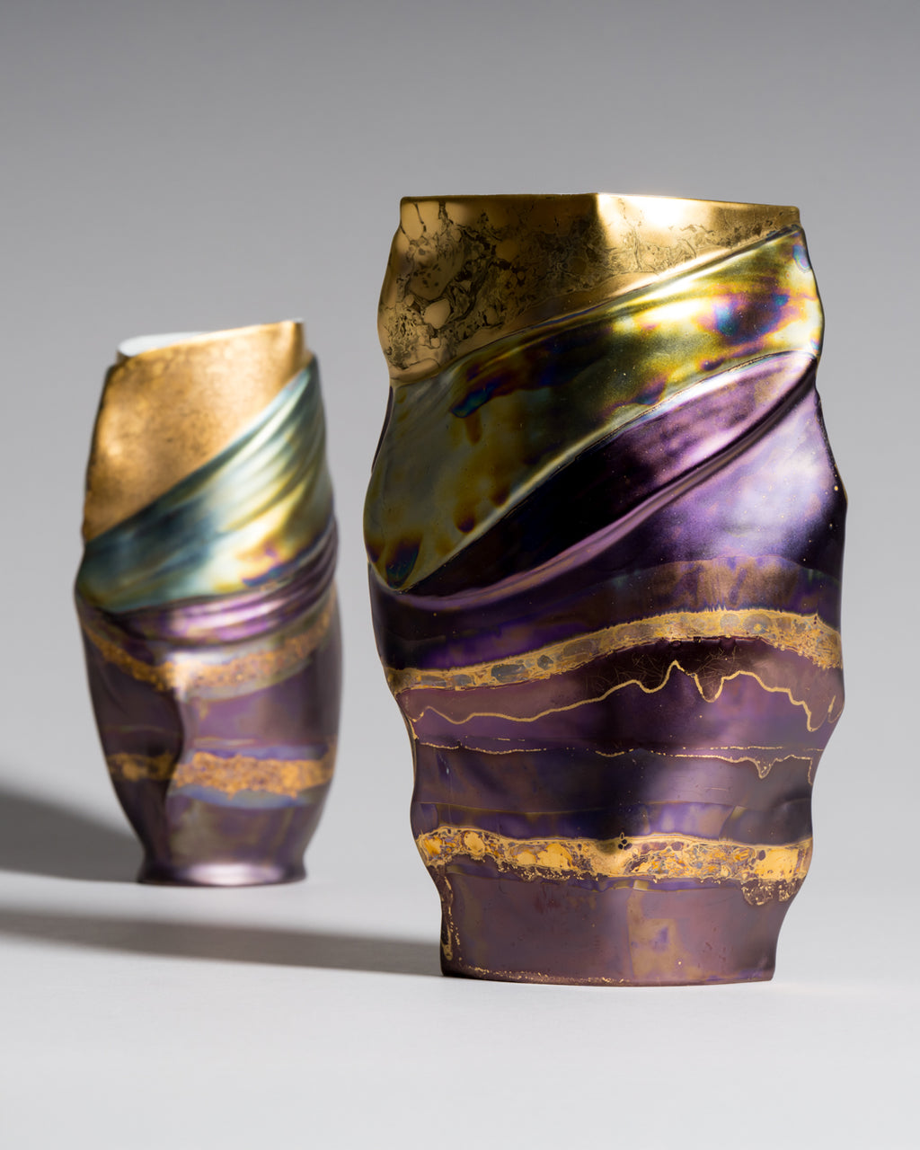 Eosin Porcelain Vase Duo – Johan van Loon & Helmut Drexler for Rosenthal, 1990s
