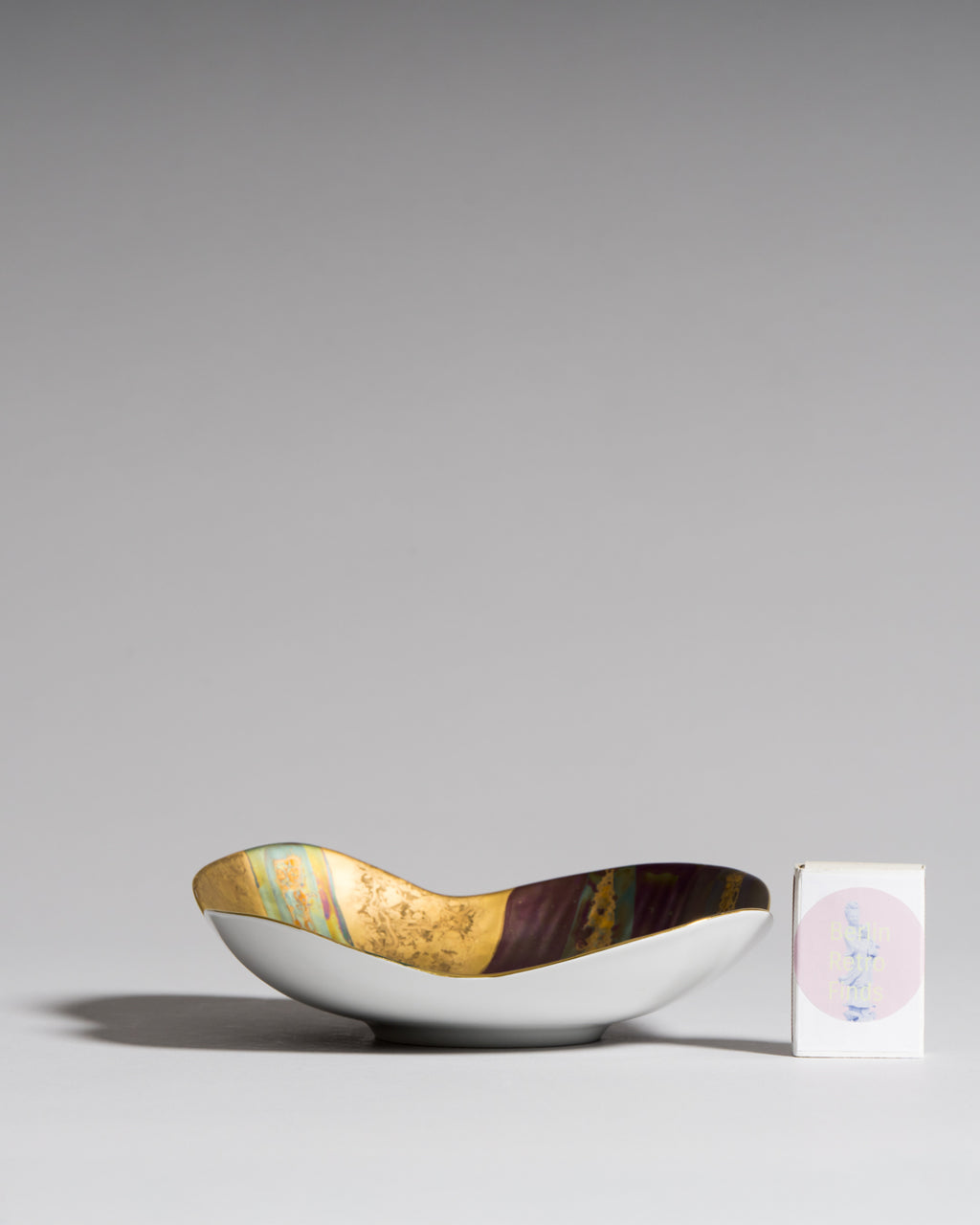Eosin Satin Porcelain Vase & Bowl Trio – Johan van Loon Forms & Helmut Drexler for Rosenthal, 1990s