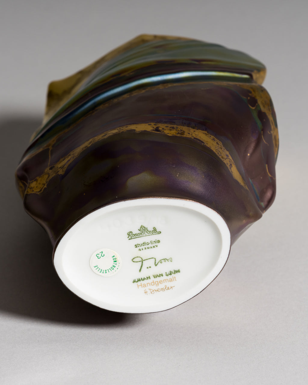 Eosin Satin Porcelain Vase & Bowl Trio – Johan van Loon Forms & Helmut Drexler for Rosenthal, 1990s