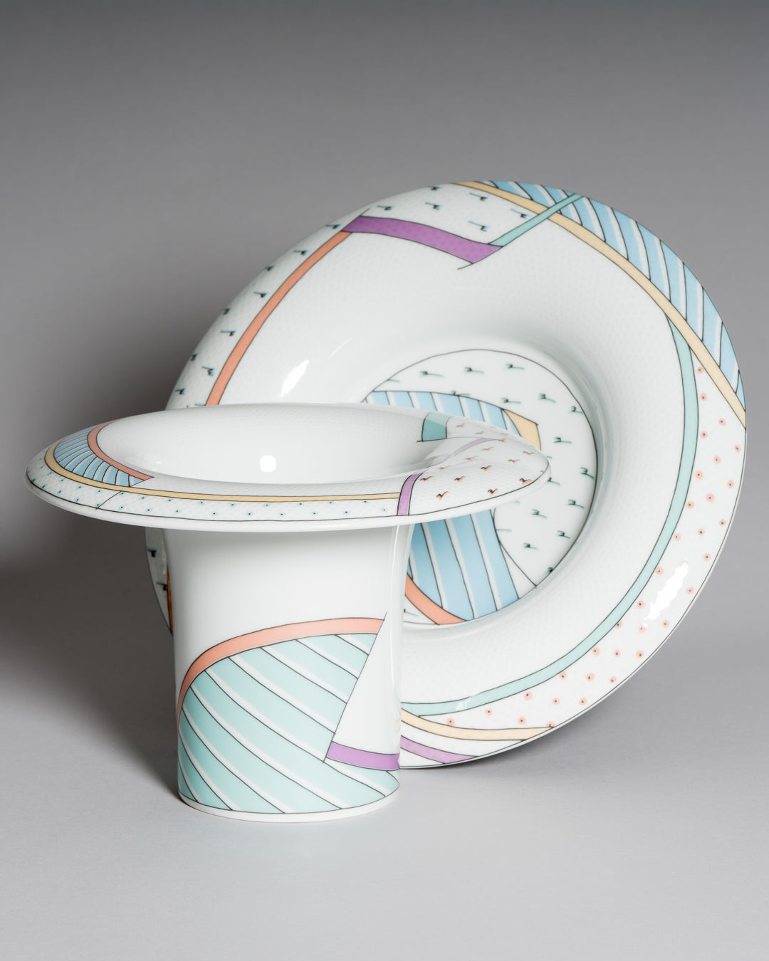 Vase & Bowl Duo “Century / New Wave” – Tapio Wirkkala & Dorothy Hafner for Rosenthal, 1980s