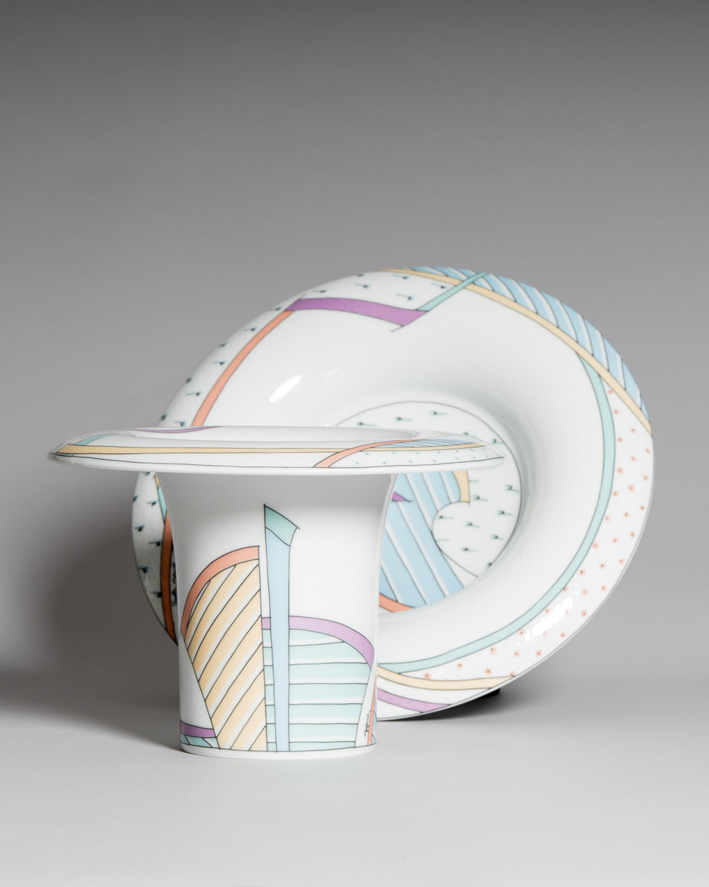 Vase & Bowl Duo “Century / New Wave” – Tapio Wirkkala & Dorothy Hafner for Rosenthal, 1980s