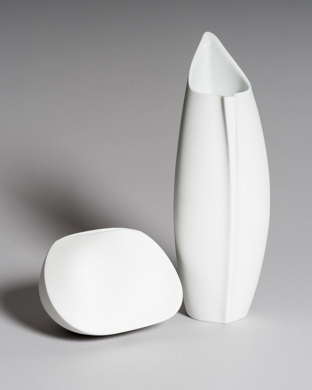 Bisque Porcelain Vase Duo – Lino Sabattini & Uta Feyl for Rosenthal, 1980s–1990s