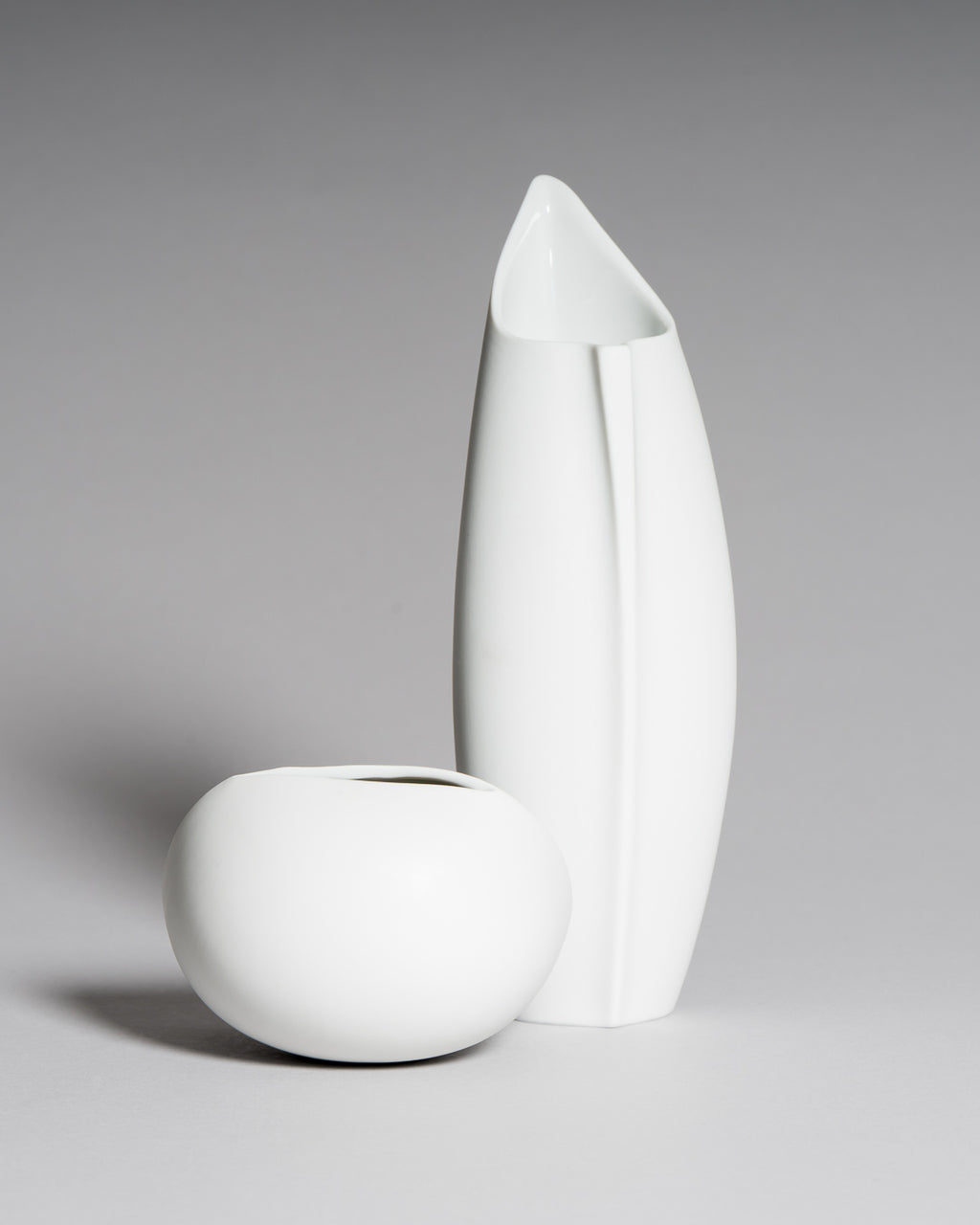 Bisque Porcelain Vase Duo – Lino Sabattini & Uta Feyl for Rosenthal, 1980s–1990s