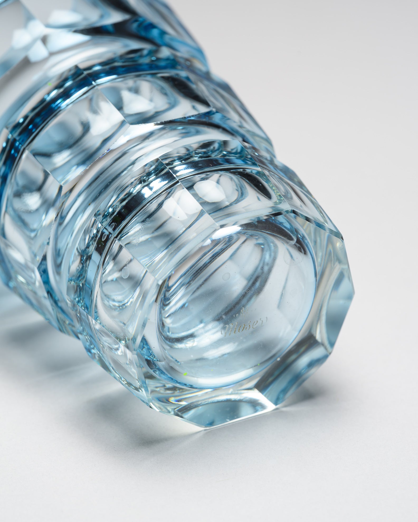 Blue Glass Vase – Moser, late 20th century
