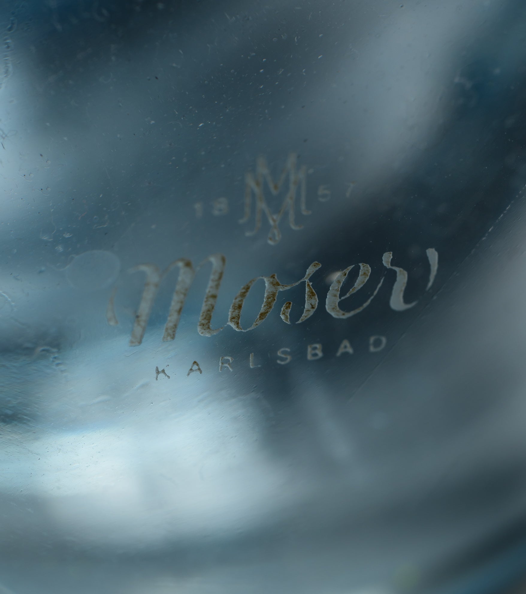 Blue Glass Vase – Moser, late 20th century