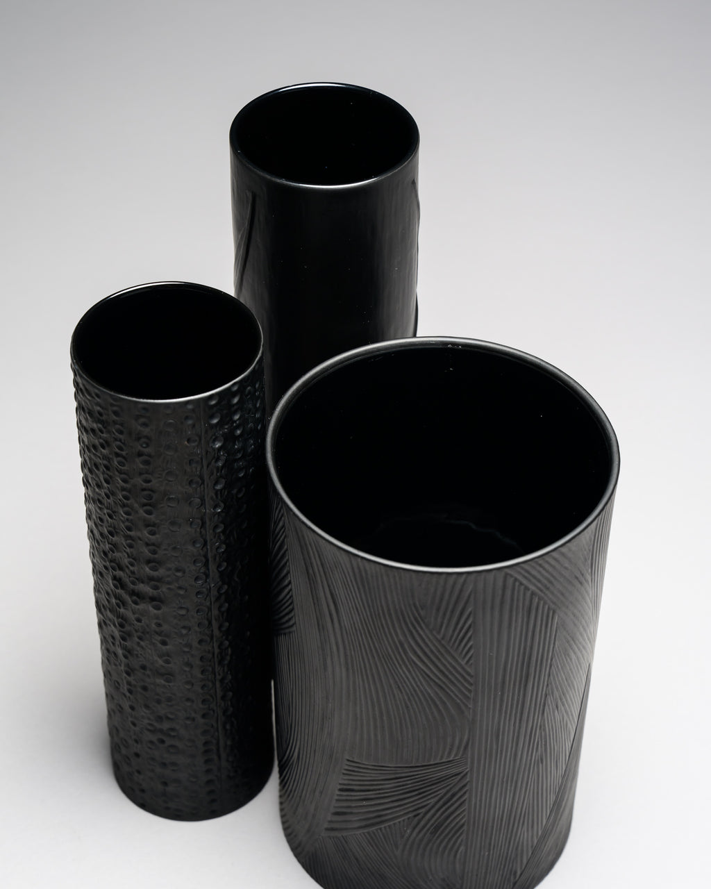 Black Bisque Porcelain Trio – Freyer, Lashai and Schreib for Rosenthal, 1970s–1980s