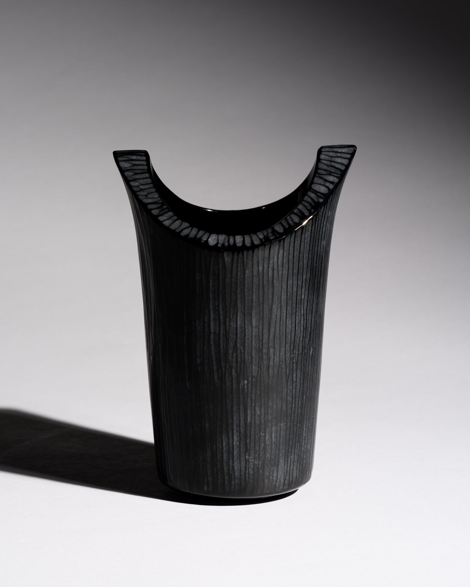 Black Art Glass Vase – Claus Josef Riedel for Riedel, 1970s–1980s