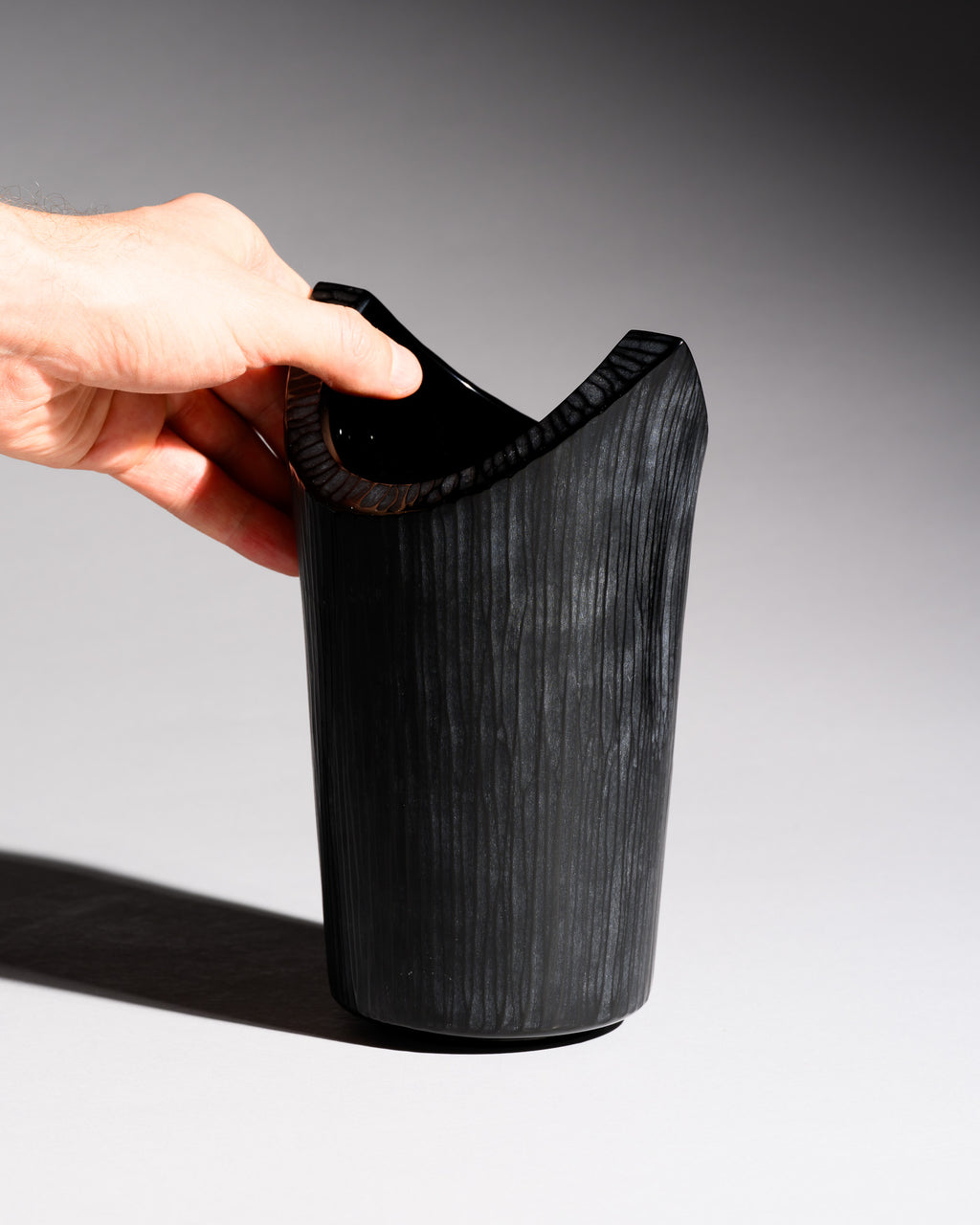 Black Art Glass Vase – Claus Josef Riedel for Riedel, 1970s–1980s